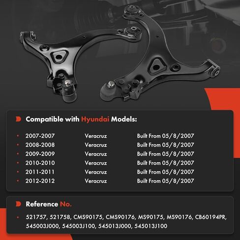 A-Premium 2 × أذرع تحكم سفلية أمامية، مع وصلة كروية وبطانة، متوافقة مع Hyundai Veracruz 2007-2012 in Kuwait