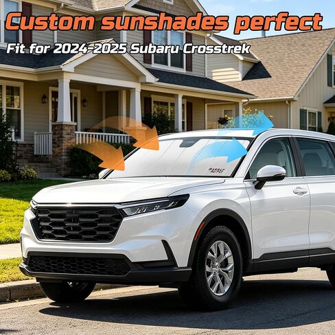 2024-2026 Crosstrek Windshield Sun Shade Compatible for 2024-2026 Subaru Crosstrek Impreza Silver Reflective Foldable Front Sun Visor Sunshade Protector with Storage Bag Keep Interior Cool in Saudi Arabia