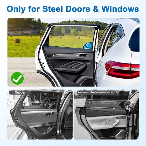 Linkstyle 2PCS Car Window Shade: Magnetic Kids Sun Shade for Steel Doors, Blackout UV Protection Heat Blocking, Cartoon Amusement Park Car Side Window Covers for Baby Privacy in Kuwait