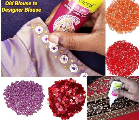 Fevicryl Fabric Glue for Sticking Beads, Ribbon, Foil 3 Piece - 80ml in Saudi Arabia