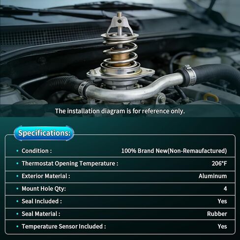 Aluminium Engine Coolant Thermostat Housing Assembly Compatible With BMW 323Ci 323i 325Ci 325i 325xi 328Ci 328i 330Ci 330i 330xi 525i 528i 530i X3 X5 Z3 Z4 - Replaces 11531437040, 11537509227 in Kuwait