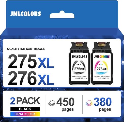 275XL 276XL Ink Cartridge Replacement for Canon PG-275XL CL-276XL 275XL 276XL Compatible with PIXMA TS3522/TR4720/TS3722/TR4722/TS3500/TR4700/TS3720/TS3520 (2 Pack/1B1C) in Kuwait