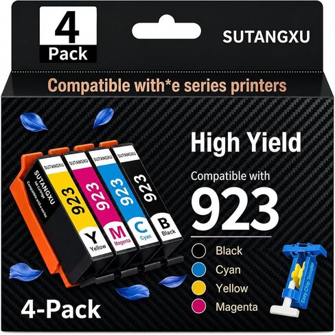 923 Ink Cartridges Combo Pack Compatible for HP 923 Ink Cartridges Work with OfficeJet Pro 8130e 8120e 8135e 8120e 8139e 8125e (4 Pack 923 Ink cartridges for hp Printers Without Chip) in Kuwait