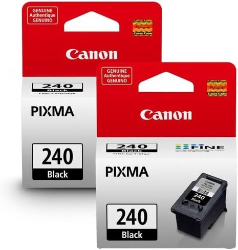 Canon PG-240 Black Ink Cartridge – 2 Pack | Compatible PIXMA MG3620, MG3520, MX532, MX472, TS5120 & More | Standard Yield Black Ink for Crisp, Professional Prints in Kuwait