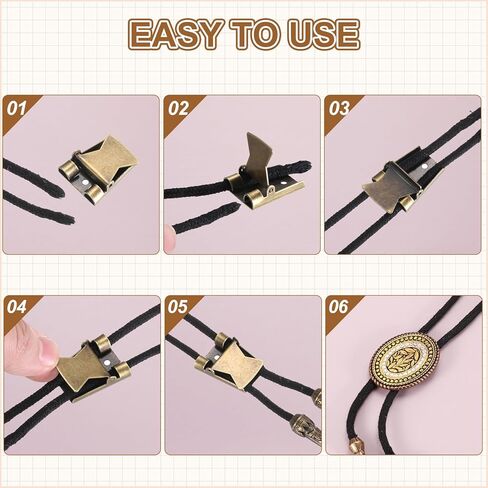PATIKIL 9 Pcs Iron Bolo Tie Clasp, Blank Bolo Tie Buckle Accessories Slider Clasp Replacement for DIY Craft Making Bag Leather Handbags, 0.9"x0.7", Bronze in Kuwait