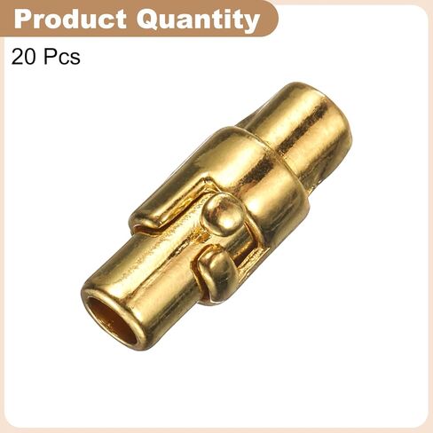 HARFINGTON 20pcs Leather Cord End Clasp 3mm Hole Magnetic Cord End Caps Closures Leather Bracelet Buckle for Jewelry Making DIY Supplies Crafts, Gold Tone in Kuwait