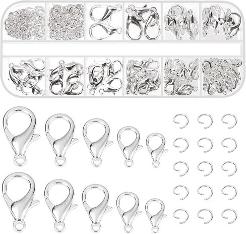 Glarks 170Pcs Gold Lobster Claw Clasp with Open Jump Rings Kit 10mm 12mm 14mm 16mm 18mm Necklace Clasps for Bracelet Necklace Jewelry Making in Kuwait