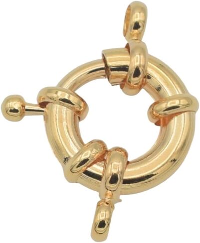 Spring Ring Clasps Gold Filled Alternative Findings 18K, Assorted Sizes 9mm–21mm – Hypoallergenic Tarnish-Resistant Jewelry Closures for Necklaces & Bracelets – DIY Findings (GF0402H -11mm-25 PCs) in Kuwait