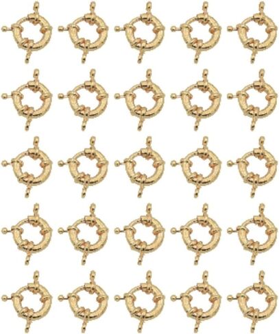 Spring Ring Clasps Gold Filled Alternative Findings 18K, Assorted Sizes 9mm–21mm – Hypoallergenic Tarnish-Resistant Jewelry Closures for Necklaces & Bracelets – DIY Findings (GF0402H -11mm-25 PCs) in Kuwait