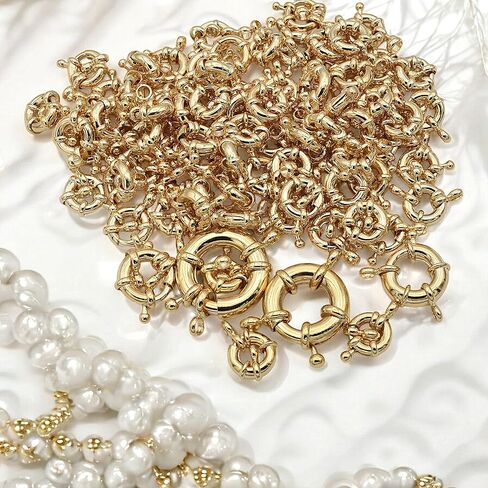 Spring Ring Clasps Gold Filled Alternative Findings 18K, Assorted Sizes 9mm–21mm – Hypoallergenic Tarnish-Resistant Jewelry Closures for Necklaces & Bracelets – DIY Findings (GF0402H -11mm-25 PCs) in Kuwait