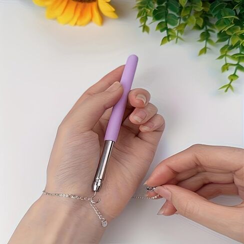 4PCS Stainless Steel Jewelry Helper Tool, Easy Wear and Remove Bracelets and Necklaces Hook, Wrist Fixation Accessory for Quick Jewelry Dressing (Random Color) in Kuwait