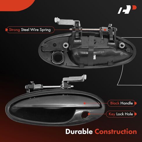 A-Premium Front Left Driver Side Exterior Door Handle Compatible with Buick Lesabre 2000-2005 & Oldsmobile Aurora 2001-2003 & Pontiac Bonneville 2000-2005, Smooth Black, Replace# 25698962 in Kuwait