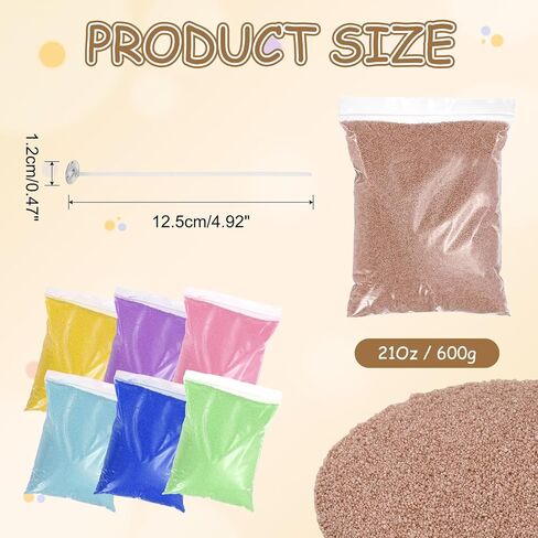 MECCANIXITY Pearled Sand Candles with 50 Pcs Wicks 21Oz / 600g Candle Beads Refillable Powder Sand Wax Making Kit for Thanksgiving Christmas Wedding Party DIY Home Crafts, Brown in Kuwait
