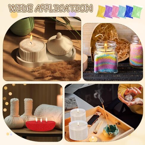 MECCANIXITY Pearled Sand Candles with 50 Pcs Wicks 21Oz / 600g Candle Beads Refillable Powder Sand Wax Making Kit for Thanksgiving Christmas Wedding Party DIY Home Crafts, Brown in Kuwait