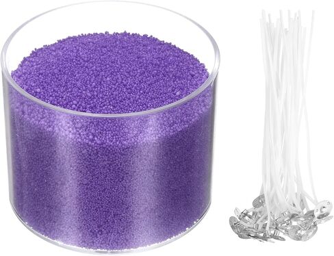 MECCANIXITY Pearled Sand Candles with 50 Pcs Wicks 21Oz / 600g Candle Beads Refillable Powder Sand Wax Making Kit for Thanksgiving Christmas Wedding Party DIY Home Crafts, Brown in Kuwait