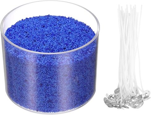 MECCANIXITY Pearled Sand Candles with 50 Pcs Wicks 21Oz / 600g Candle Beads Refillable Powder Sand Wax Making Kit for Thanksgiving Christmas Wedding Party DIY Home Crafts, Brown in Kuwait