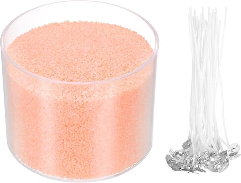 MECCANIXITY Pearled Sand Candles with 50 Pcs Wicks 21Oz / 600g Candle Beads Refillable Powder Sand Wax Making Kit for Thanksgiving Christmas Wedding Party DIY Home Crafts, Brown in Kuwait