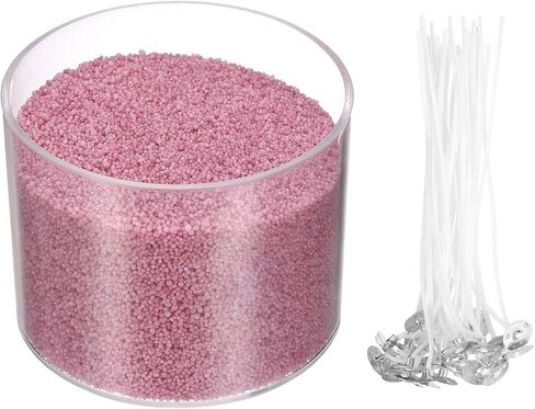 MECCANIXITY Pearled Sand Candles with 50 Pcs Wicks 21Oz / 600g Candle Beads Refillable Powder Sand Wax Making Kit for Thanksgiving Christmas Wedding Party DIY Home Crafts, Brown in Kuwait