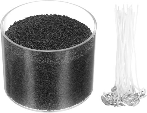 MECCANIXITY Pearled Sand Candles with 50 Pcs Wicks 21Oz / 600g Candle Beads Refillable Powder Sand Wax Making Kit for Thanksgiving Christmas Wedding Party DIY Home Crafts, Brown in Kuwait