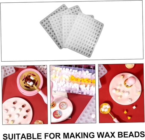 COHEALI 4Pcs Silicone Wax Seal Mold for DIY Crafts Fire Lacquer Stamp Beads Mold Creative Craft Making Tools 4.56In Silicone Candle for Wax Beads in Kuwait