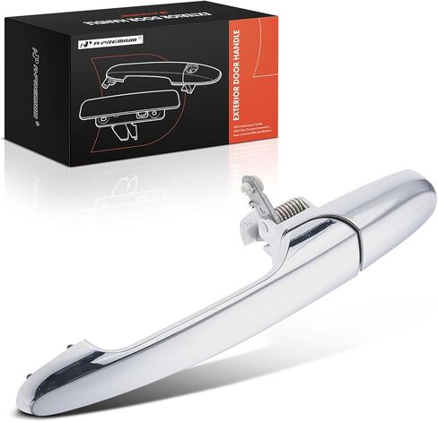 A-Premium Rear Left Driver Side Exterior Door Handle Compatible with Chevrolet Impala 2006-2013, Impala Limited 2014-2016 & Buick Allure Lacrosse 2005-2009, Chrome in Kuwait