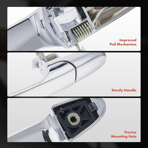 A-Premium Rear Left Driver Side Exterior Door Handle Compatible with Chevrolet Impala 2006-2013, Impala Limited 2014-2016 & Buick Allure Lacrosse 2005-2009, Chrome in Kuwait