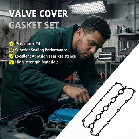 Engine Valve Cover Gasket Set Compatible with 2010-2014 for Volkswagen Golf Beetle Jetta Passat Rabbit 2.5L Replaces VS50735R in Saudi Arabia