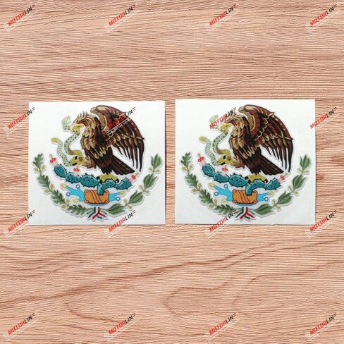 Mexican Eagle Coat of arms Mexico Vinyl Decal Sticker - 2 Pack Reflective, 3 Inches - for Car Boat Laptop Phone in Kuwait