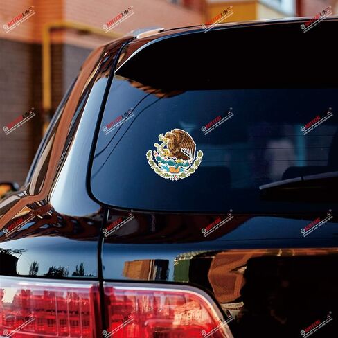 Mexican Eagle Coat of arms Mexico Vinyl Decal Sticker - 2 Pack Reflective, 3 Inches - for Car Boat Laptop Phone in Kuwait