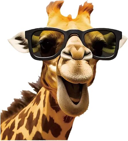 Decorative Giraffe Decal with Sunglasses, 2-Piece Waterproof Vinyl Sticker Set for Vehicle, Laptop,Window and Suitcases Decoration#MJL-1 in Saudi Arabia