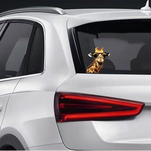 Decorative Giraffe Decal with Sunglasses, 2-Piece Waterproof Vinyl Sticker Set for Vehicle, Laptop,Window and Suitcases Decoration#MJL-1 in Saudi Arabia