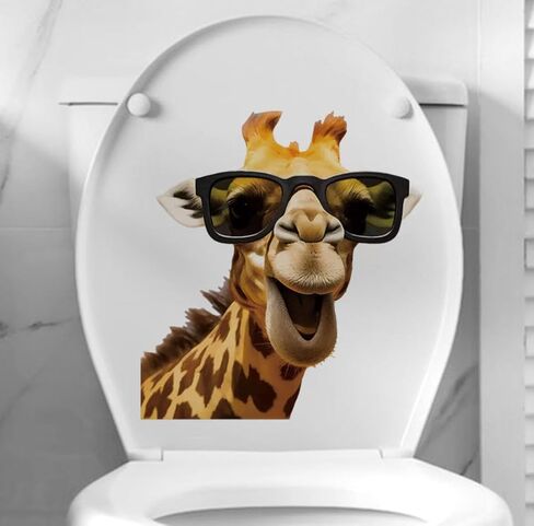 Decorative Giraffe Decal with Sunglasses, 2-Piece Waterproof Vinyl Sticker Set for Vehicle, Laptop,Window and Suitcases Decoration#MJL-1 in Saudi Arabia
