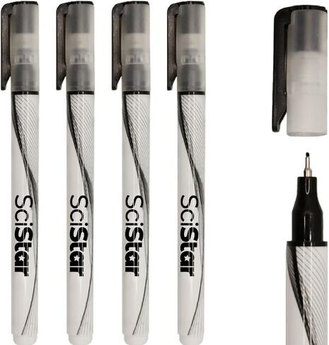 Alcohol-Resistant Laboratory Markers, NEW & IMPROVED, Fine Point (0.7mm), Black Ink (Pack of 4) in Saudi Arabia