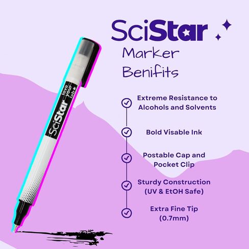 Alcohol-Resistant Laboratory Markers, NEW & IMPROVED, Fine Point (0.7mm), Black Ink (Pack of 4) in Saudi Arabia