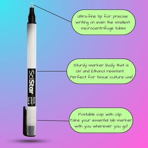 Alcohol-Resistant Laboratory Markers, NEW & IMPROVED, Fine Point (0.7mm), Black Ink (Pack of 4) in Saudi Arabia