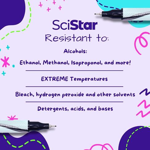 Alcohol-Resistant Laboratory Markers, NEW & IMPROVED, Fine Point (0.7mm), Black Ink (Pack of 4) in Saudi Arabia