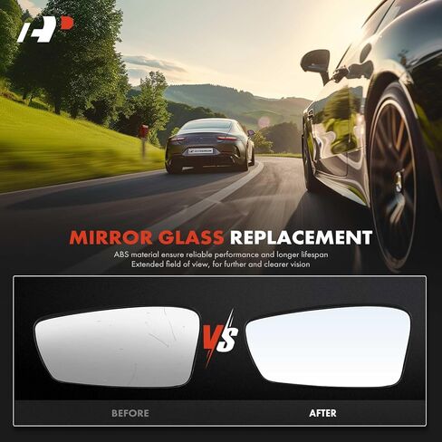 A-Premium Left Driver Side Mirror Glass with Backing Plate Compatible with Hyundai Sonata 2011 2012 2013 2014 - Exterior Side View Flat Mirror with Power Heated, without Auto-Dimming Function in Kuwait