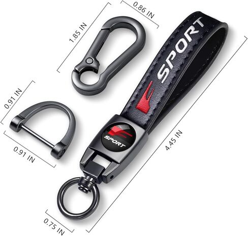 leather car keychain set for Lexus F Sport men and women family present keychain key ring lanyard accessories (black) in Kuwait