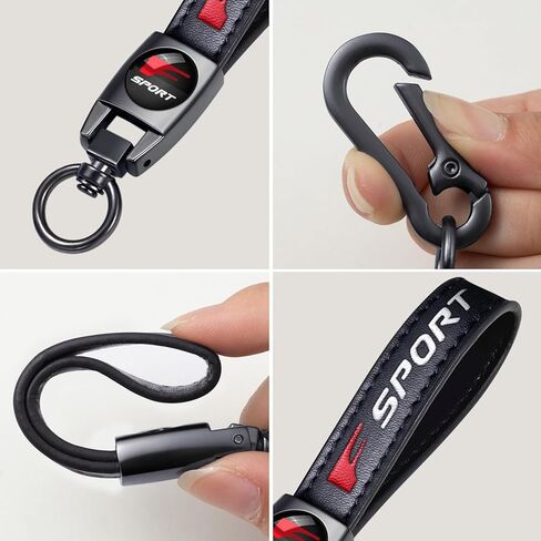 leather car keychain set for Lexus F Sport men and women family present keychain key ring lanyard accessories (black) in Kuwait