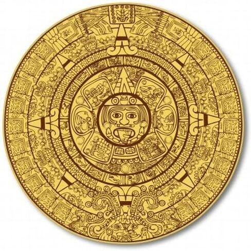 Mayan Calendar Black Leather Keychain with Silver Keyring Key chain in Kuwait