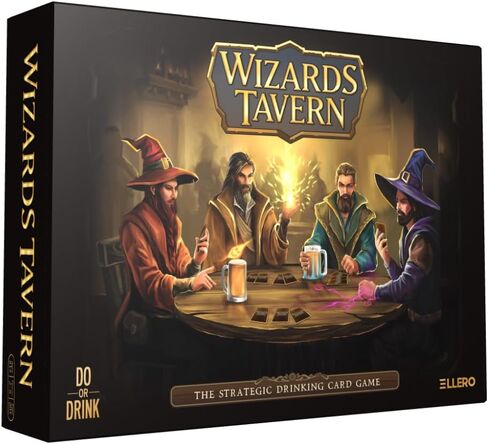 لعبة بطاقات الشرب الإستراتيجية Do or Drink Wizards Tavern للبالغين من عمر 21 عامًا فما فوق - لعبة الحفلات الخيالية الفوضوية مع التعويذات والنرد والوقايات | 2–8 لاعبين، 170 بطاقة، لعبة ممتعة للحفلات بطابع D&D لجلسات Hangout in Kuwait