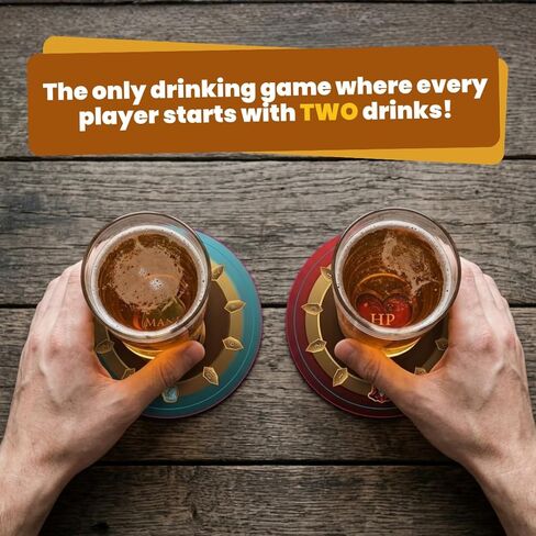 لعبة بطاقات الشرب الإستراتيجية Do or Drink Wizards Tavern للبالغين من عمر 21 عامًا فما فوق - لعبة الحفلات الخيالية الفوضوية مع التعويذات والنرد والوقايات | 2–8 لاعبين، 170 بطاقة، لعبة ممتعة للحفلات بطابع D&D لجلسات Hangout in Kuwait
