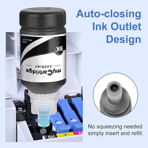 Compatible for 522 Ink Refill Bottles Replacement for Ink 522 Ultra High Capacity Black Cyan Magenta Yellow Works with EcoTank ET-2400 2720 2800 2803 2840 4700 4800 4810 Printer (6 Bottles) in Kuwait