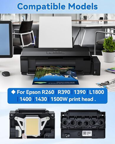 2026 Upgrade L1800 DTF Printhead Replacement for Epson L1800 DTF Printer, 6 Colored High Performance Print Head for L1800 L1800D R1390 R1400 R1430 R1500W R260 R270 R330 Printers, Easy Installation in Saudi Arabia