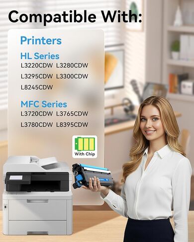 خرطوشة حبر TN229XL TN229 مكونة من 4 عبوات لطابعات Brother MFC-L3780CDW HL-L3280CDW HL-L3220CDW MFC-L3720CDW HL-L3300CDW، إنتاجية عالية تصل إلى 9900 صفحة (أسود، سماوي، أرجواني، أصفر) in Kuwait