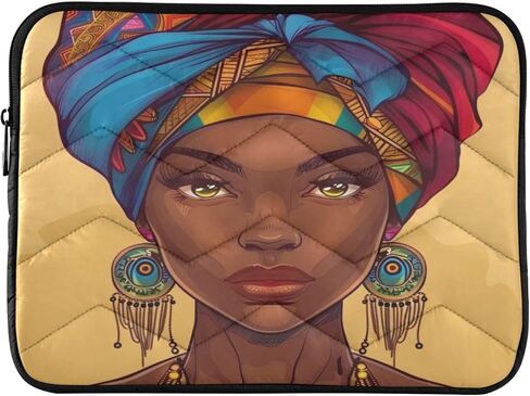ALAZA Beautiful African Woman Turban Tribal Laptop Sleeve Bag Waterproof Protective Notebook Case, 13-13.3, 14 inch in Kuwait