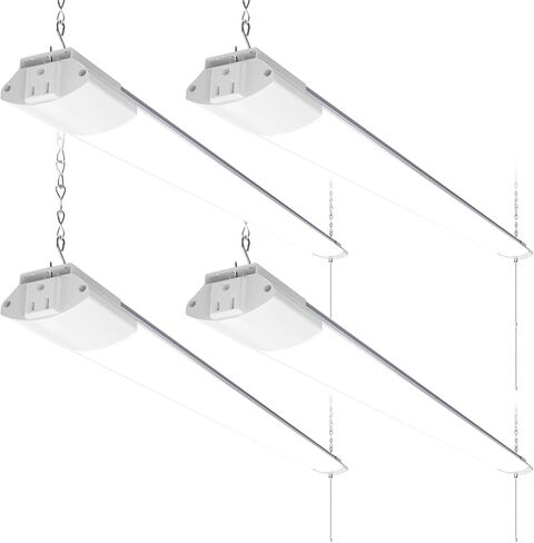 Barrina BS84 LED Shop Lights for Workshop 4FT, 84W, 10000LM, 5000K Linkable Light Fixture for Garage, Basement, Hanging or Flush Mount, ETL, 4 Packs in Kuwait