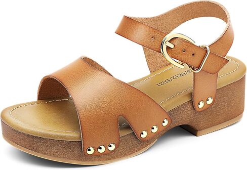 Girls Sandals Wedge Platform Open Toe Sandals Ankle Strap Summer Heels Dress Shoes for Little Big Kid in Saudi Arabia