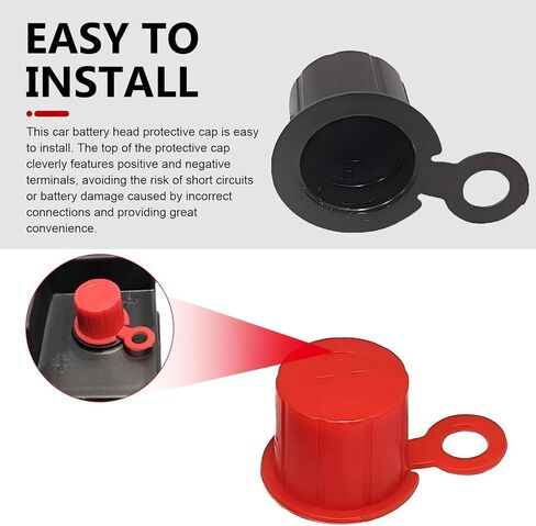 WZP 4PCS Car Battery Terminal Covers, Top Post Plastic Battery Post Caps with Washers, Universal Positive & Negative Battery Terminal Insulator Protector for SUV, Sedan, Truck (Black/Red) in Saudi Arabia
