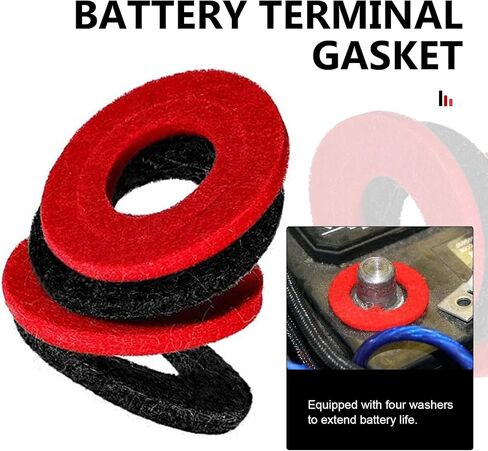 WZP 4PCS Car Battery Terminal Covers, Top Post Plastic Battery Post Caps with Washers, Universal Positive & Negative Battery Terminal Insulator Protector for SUV, Sedan, Truck (Black/Red) in Saudi Arabia